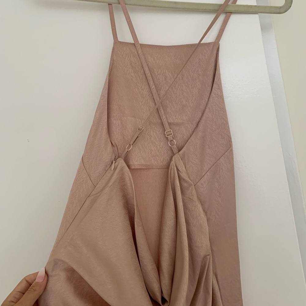 Dusty Rose Satin Maxi Dress